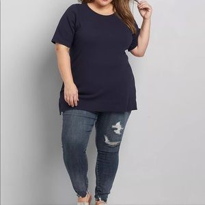 Navy blue Perfect Sleeve Step-Hem Tunic
